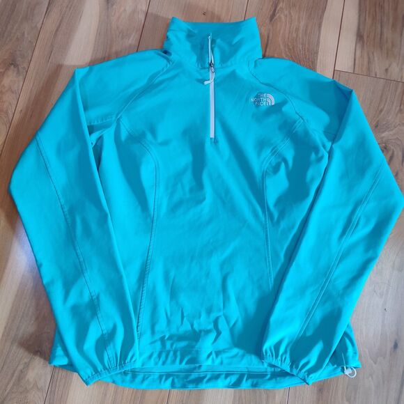 Women’s The North Face Teal Blue Green Apex 1/4 Zip Pullover Jacket Size Large - Picture 1 of 16
